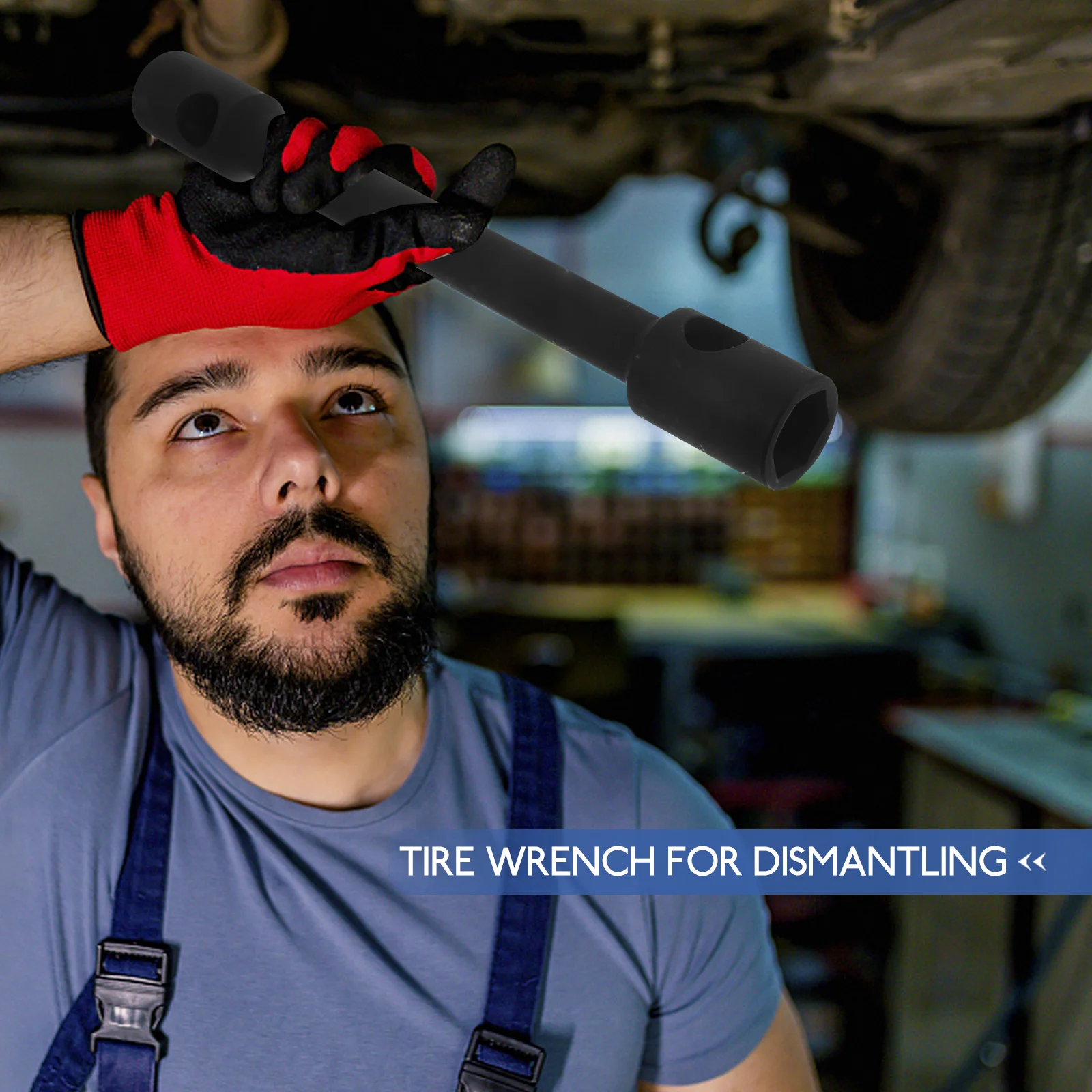 

Tire Wrench Set Car Repair Tool Heavy Duty Steel Double-Ended Socket Wrench For Auto Wheel Lug Nuts 30Cm Black