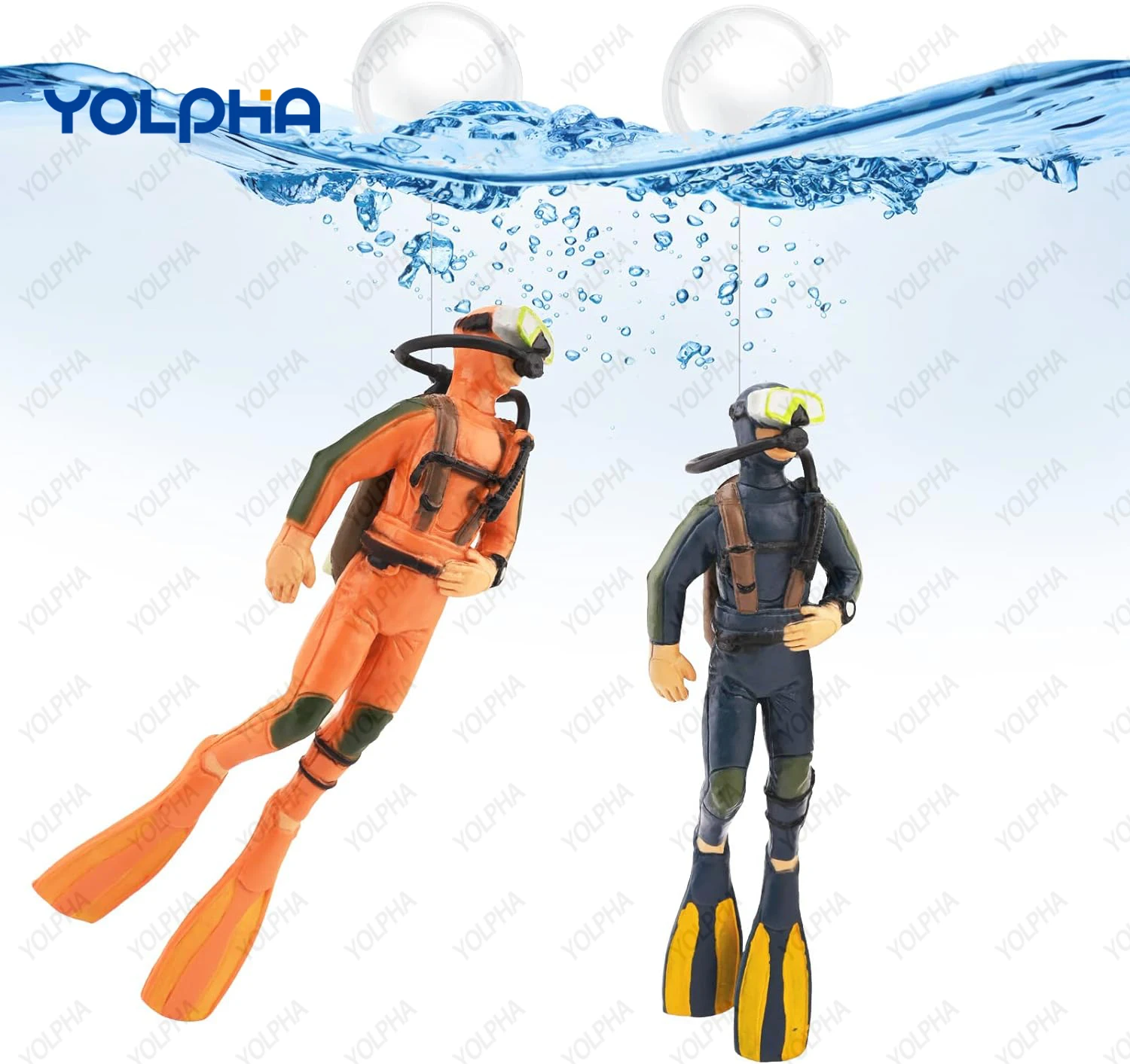 Floating Frogman Diver Figurine Aquarium Decorations Fish Tank Ornaments Landscaping Underwater Scene Decoration for Mini Diver