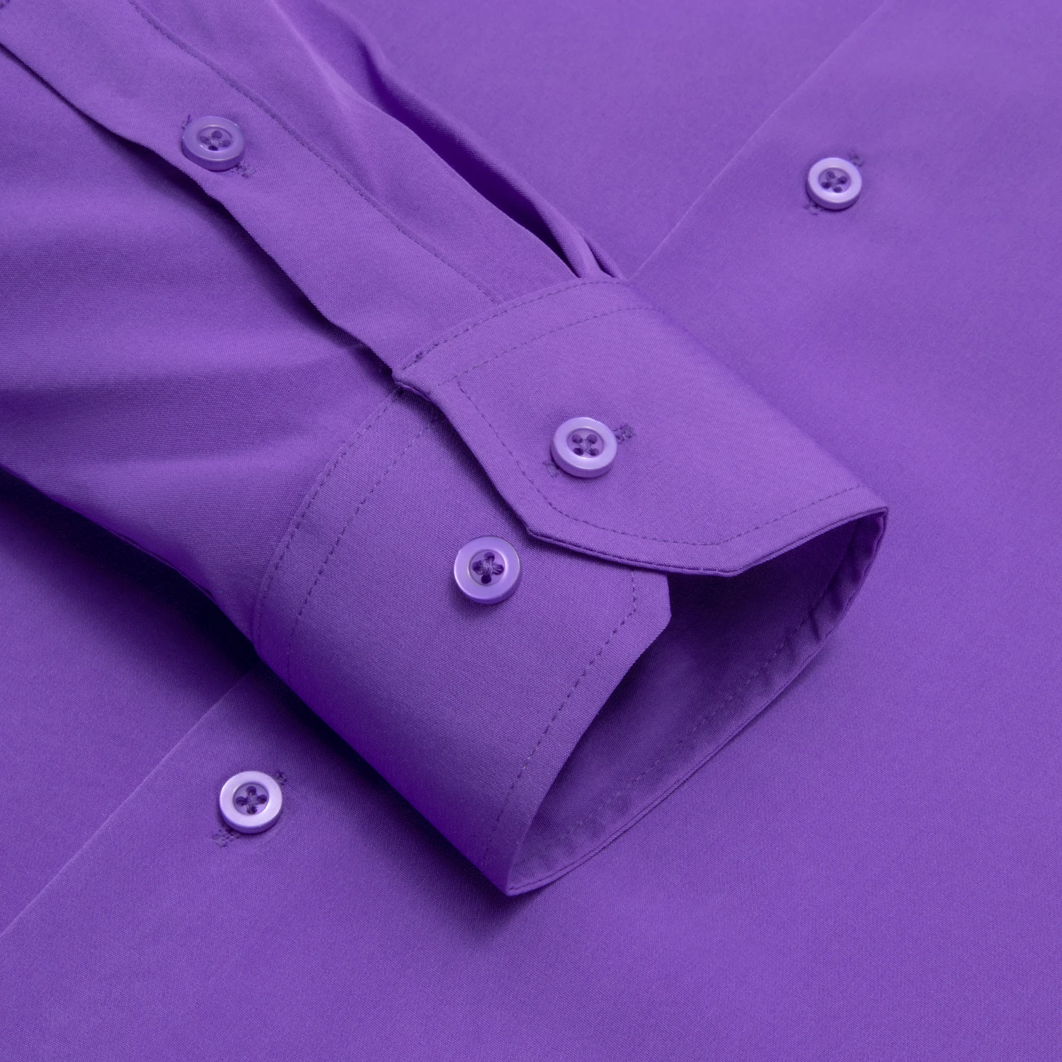 Violet Purple Solid Silk Men\'s Shirts Spring Autumn Long Sleeves Lapel Slim Fit Shirt Wedding Formal Business Party Gifts Hi-Tie