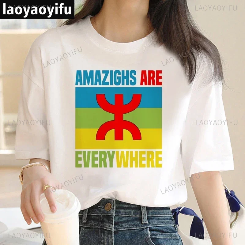 Amazigh Graphic T-shirt Female Cotton Tees Women Couple Clothes Ulzzang Y2k Clothes Fashion Vintage Aesthetic Short-sleev Tops