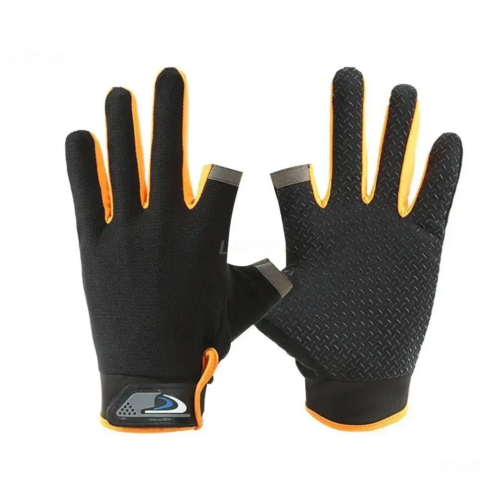 Sun Protection Fishing Gloves Protect Hand Anti-slip Two-finger Sports Gloves Bicycle Riding Gloves Outdoor