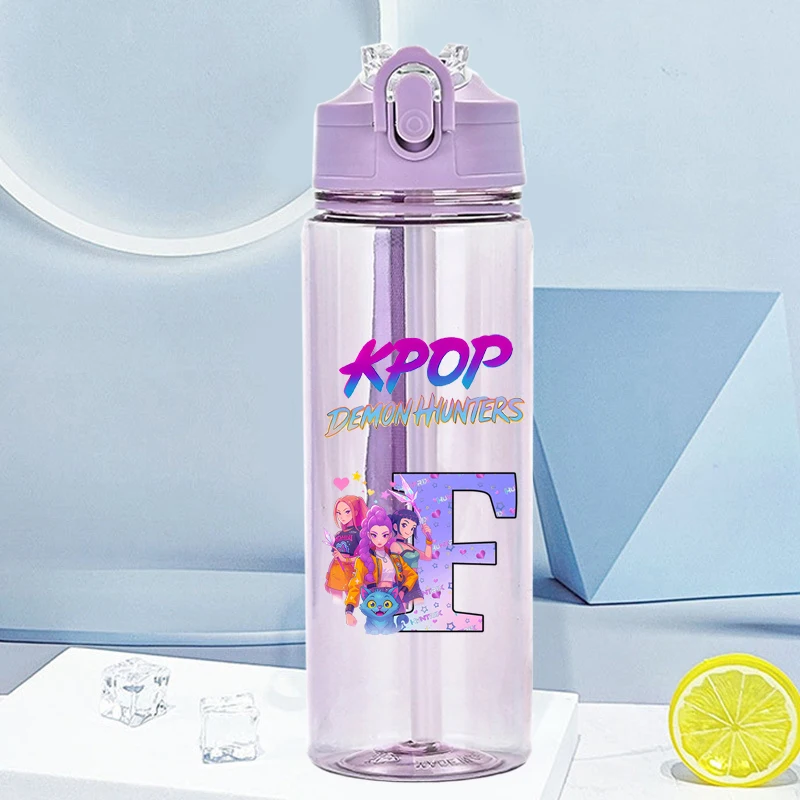 900 مللي KPop شيطان الصيادين سعة كبيرة كوب ماء بلاستيكي الكرتون رسالة مطبوعة أكواب الطلاب المحمولة زجاجة ماء الموضة #5