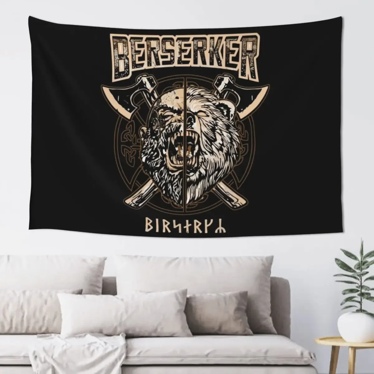 Viking Berserker Norse Pagan Bear Warrior Tapestry Decor For Room Nordic Home Decor Custom Tapestry