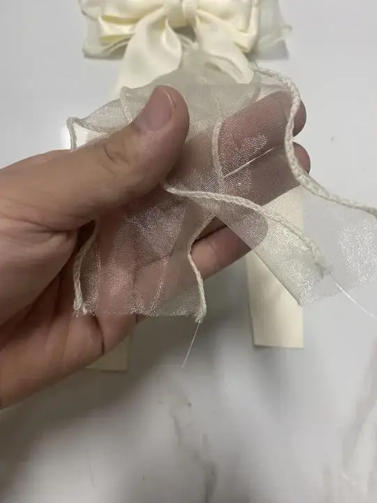 Mädchen-Haarspange aus Chiffon mit Schleife, elegante Haarspangen mit langem Band für Kinder, Hochzeit, Abschlussball, Alltag, französischer Stil, Haar-Accessoires – Detail 2
