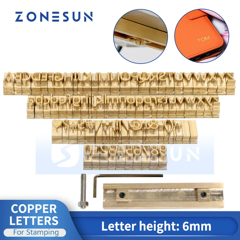 

ZONESUN T slot Symbol Leather Letter Set Craving Tool Branding Iron Machine Mould Die Cut Stamping Mold