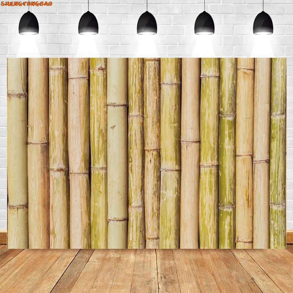 Rustieke Bamboe Achtergrond voor Fotografie Oud Bruin Houten Plank Houtstructuur Hek Baby Volwassen Portret Achtergronden Fotostudio