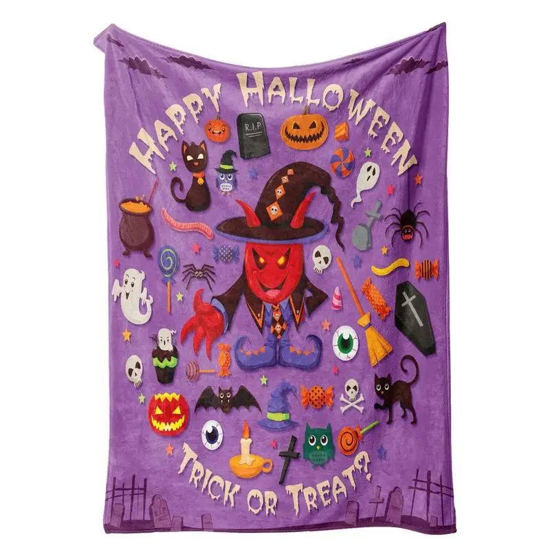 Halloween Blanket Halloween Horror Ghost Pumpkin Witch Blankets And Throws Soft Halloween Fall Blanket Warm Blanket For Napping