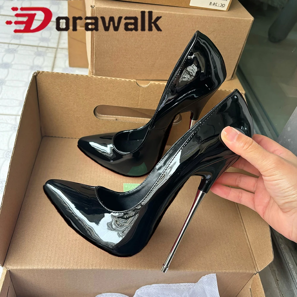 

Factory Customize 16cm Extreme High Heels Shiny Black Stilettos Sexy Women Pumps Fetish Catwalk Cosplay Model Man Shoes Size46