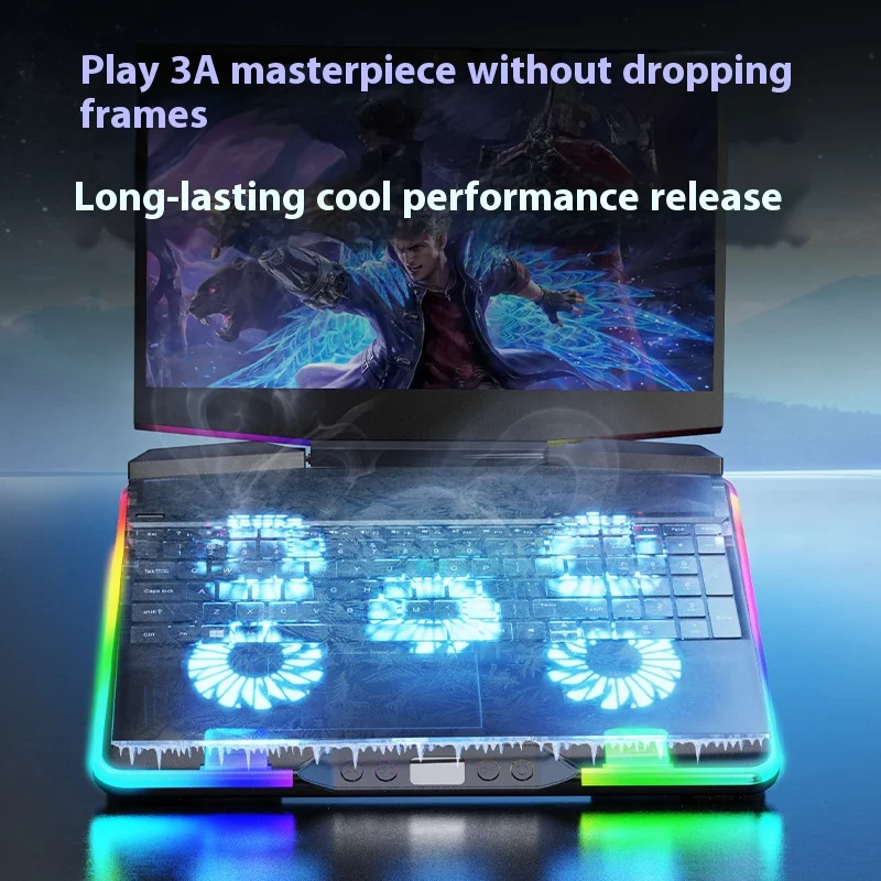 Gaming Laptop Cooling Pad RGB Laptop Cooling Stand 5 Fan Notebook Cooler Stand Adjustable Notebook Stand 11-17 inch