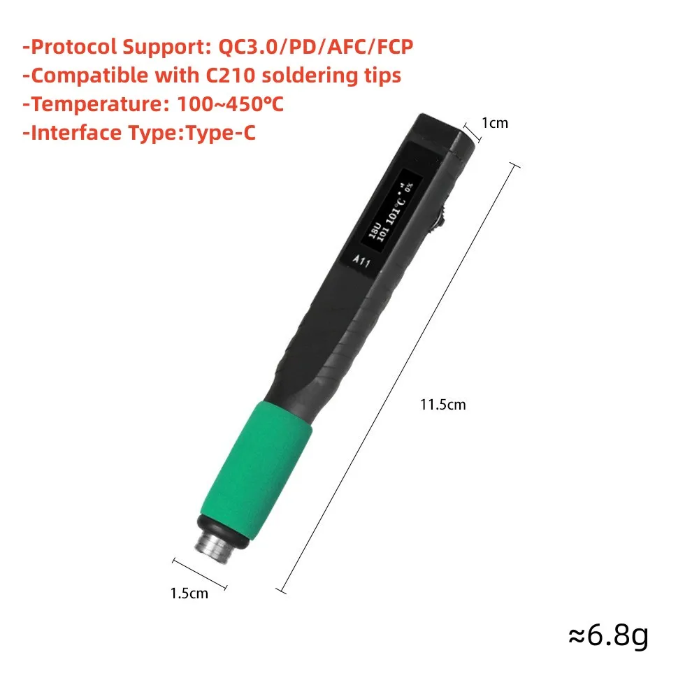 Maniglia del ferro della stazione di saldatura USB con punta C210 portatile per strumento di riparazione della rilavorazione di saldatura Aifen A11