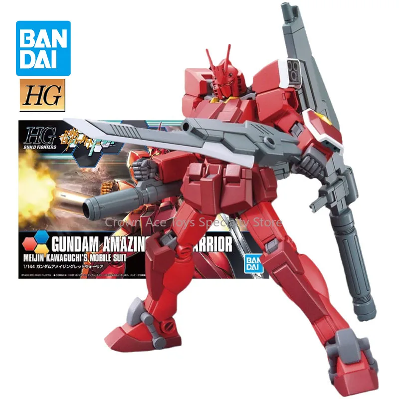 

Bandai Gundam Model Kit HGBF 1/144 Gundam Amazing Red Warrior Collection Action Manga Figures Model Trendy Toys Collectible Gift