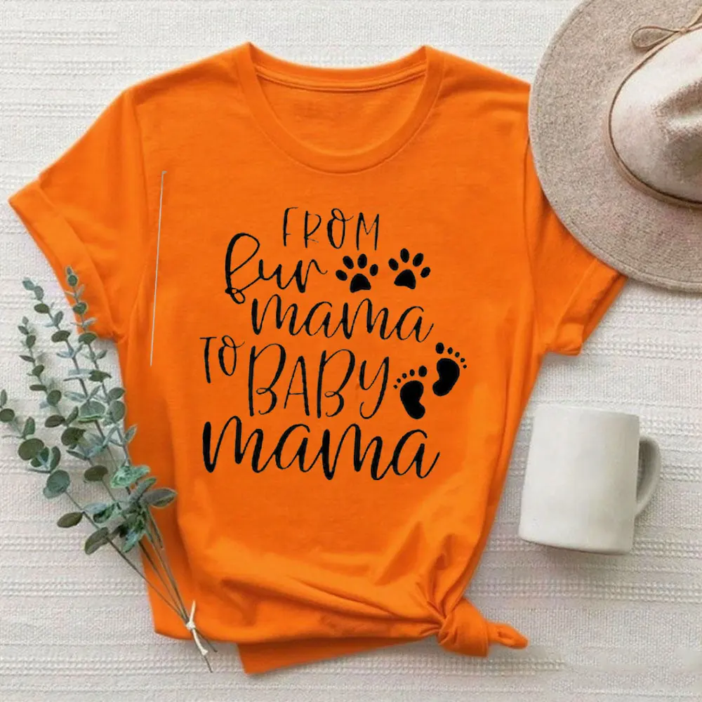 From Fur Mama To Baby Mama Sweatshirt Pregnant Sweatshirt Gift for Expecting Mom New Cotton Tops Pregnancy Reveal Shirt