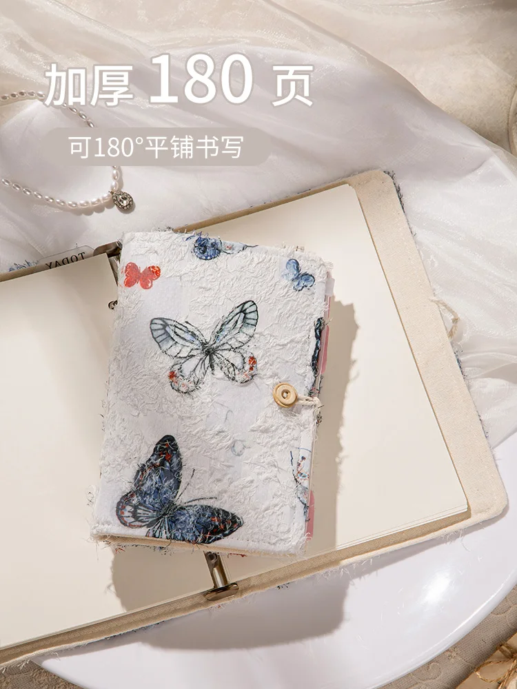 Butterfly Series-Handheld Ledger A5 Loose Leaf Notebook Instagram Style High Beauty Girl Heart Butterfly Diary Gift