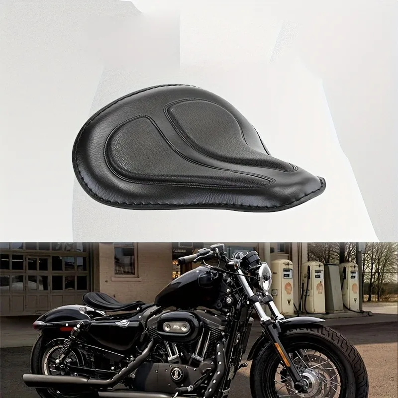 

Motorcycle Solo Leather Seat, Fits Sportster XL883, XL1200, Cruiser, BOBBER, Modified Retro Spring Seat