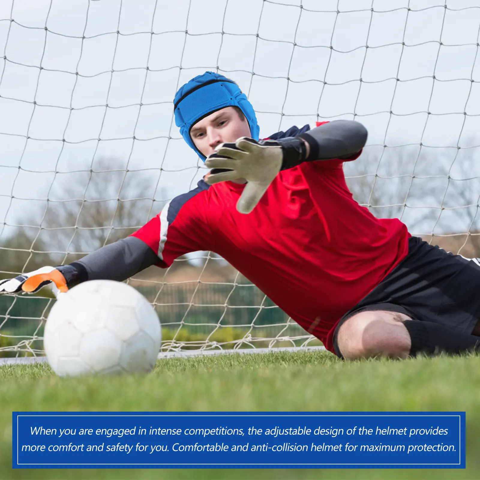 

Защитная экипировка для вратаря по футболу, синяя, для взрослых, для велоспорта, катания на коньках, регби, с вентиляцией и амортизацией