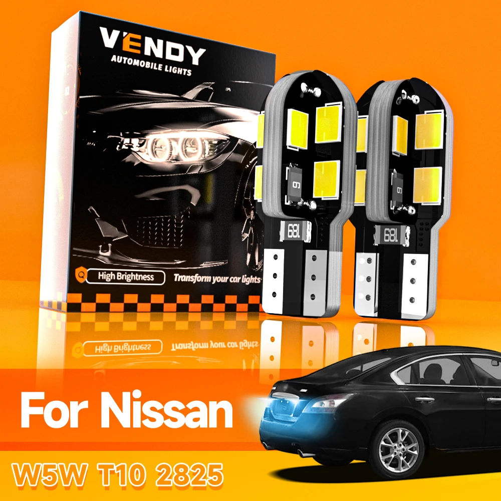 2x LED License Plate Light W5W T10 Lamp For Nissan Altima Frontier Maxima Quest Sentra Xterra Titan X-Trail Leaf Qashqai J10 J11