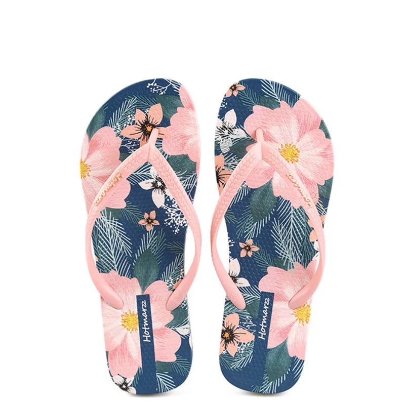 New Women Summer Flip Flops Beach Fashion Slippers Print Anti-skid Pool Sandals Ladies Slides