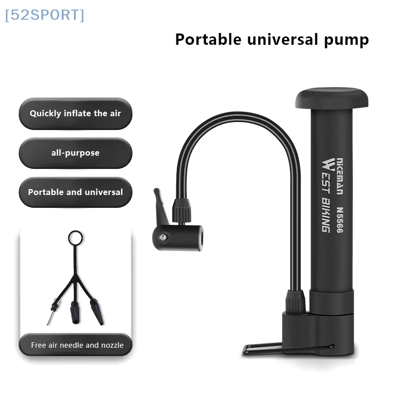 Bicycle Pump Manual Air Pump Balloon Tire Inflator Schrader Valve Floor Pump Bicycle Accessories Cycling Products