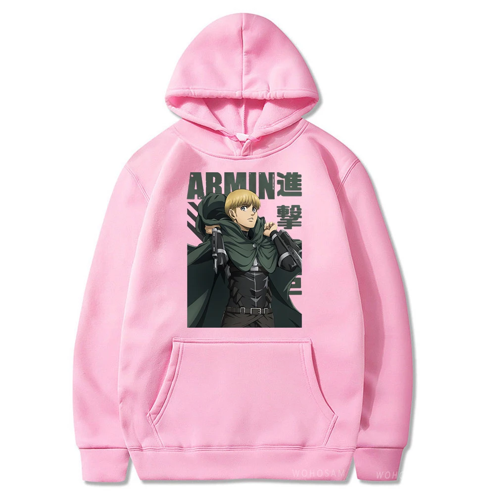 Atak Anime na tytanowych mężczyzn kobiety bluzy z kapturem Armin armert grafika drukowana bluza Plus Size patchworkowa, w stylu Harajuku Streetwear