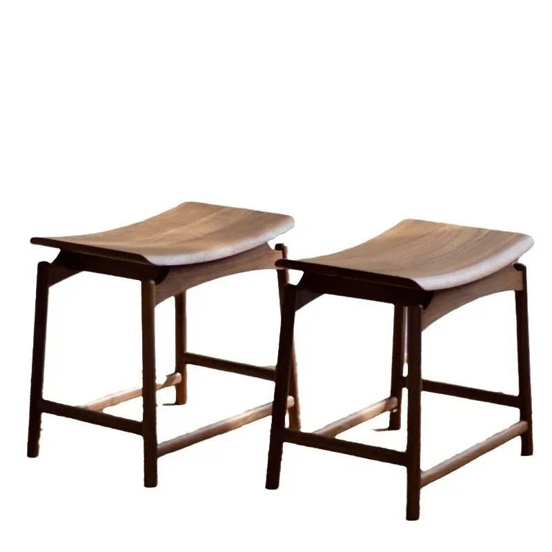 

New Chinese-style solid wood ingot square stool living room corridor shoe change elm simple log saddle