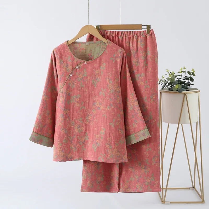 Traje de casa para mujer, ropa interior de algodón puro para mujer, pijama para niña, camisón de primavera, ropa de dormir para dormir, novedad