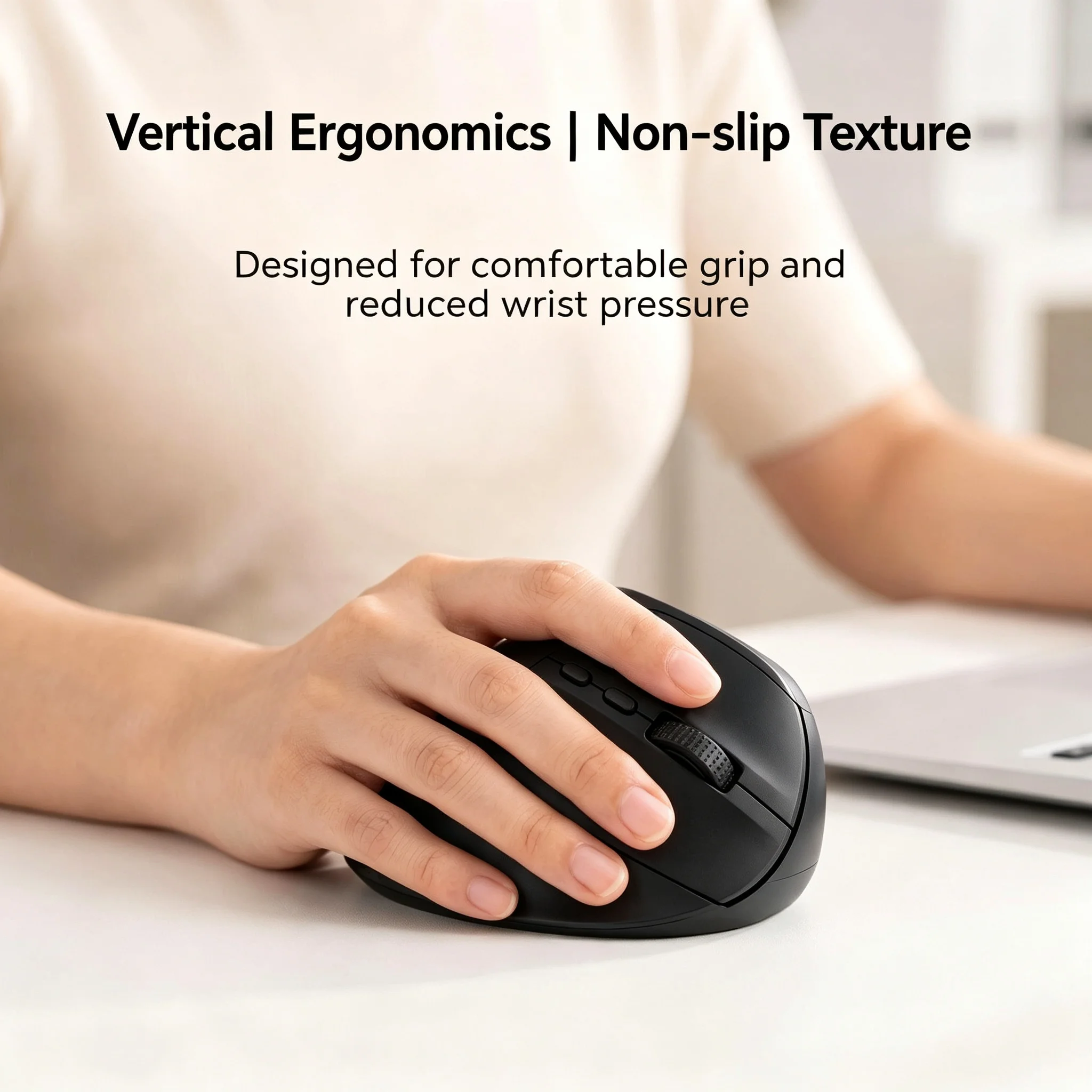 2.4G Bluetooth Dual-Mode Wireless Optical Mouse Ergonomic Vertical Anti-Slip Design Office Slient Mouse For PC Computer Laptop