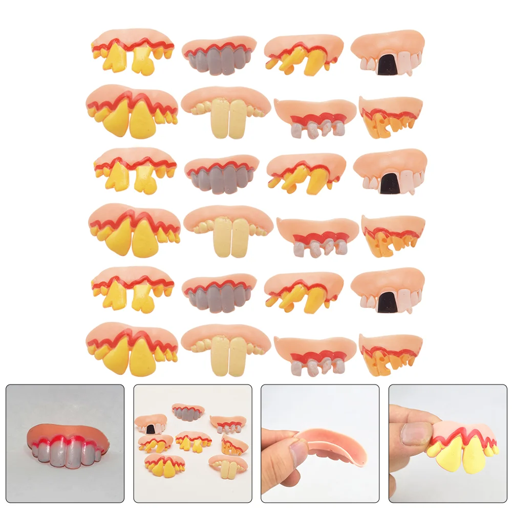 

30 Pcs Denture Party Funny Teeth Pretend Play Decors Halloween Decorations Costume Dentures Fake Prop Cosplay