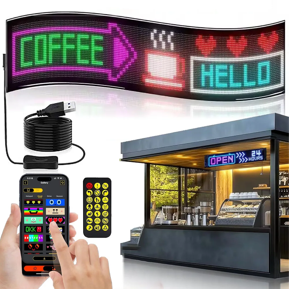 

Led Eyes For Truck Led Matrix Panel RGB LED Car Panel DIY Programmable Bluetooth App Control Scrolling Light