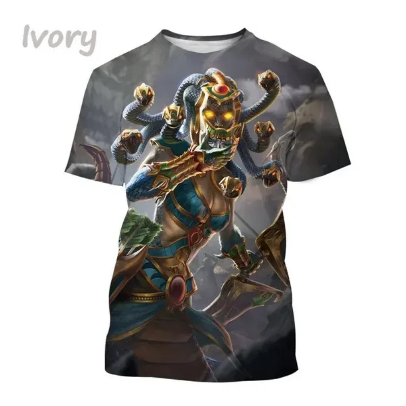 أزياء الرجال الملابس الجديدة ميدوسا ثلاثية الأبعاد تي شيرت مطبوع الأساطير اليونانية بانشي شخصية الهيب هوب الشارع للجنسين المتضخم تي شيرت