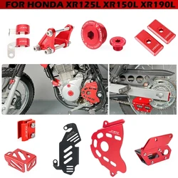 For Honda XR125L XR150L XR190L Chain Guide Slider Adjuster Sprocket Cover Crankcase Plug Brake Caliper Master Cylinder Guard XR
