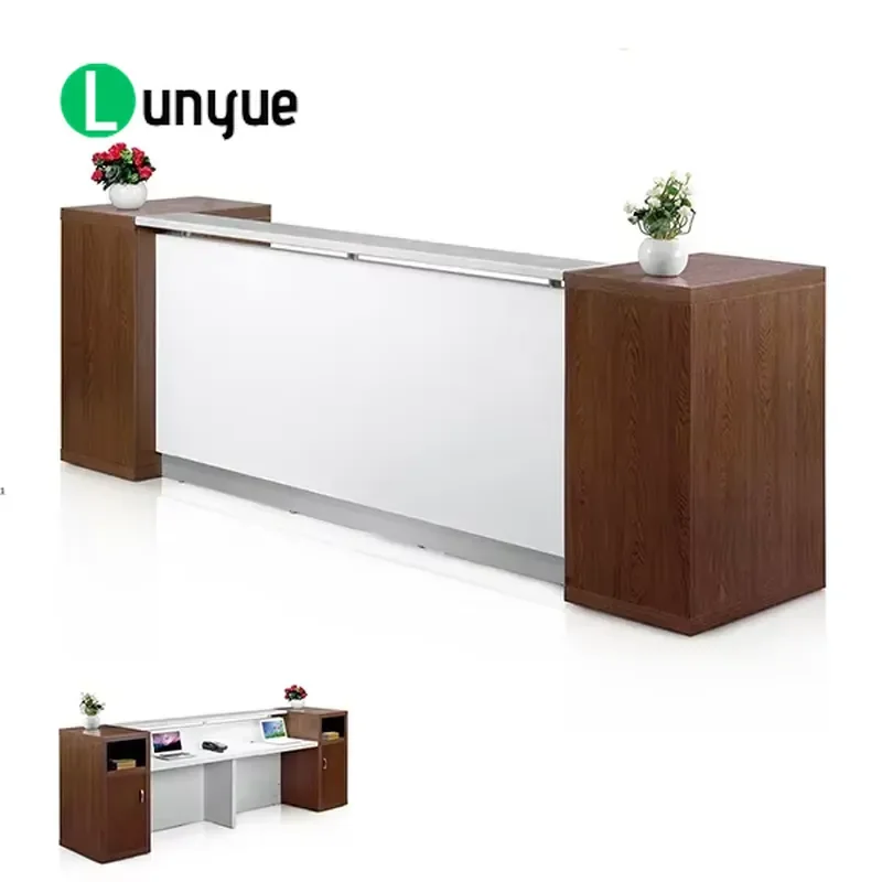Custom Glass Reception Desk Counter Modern Office Furniture Front Desk Design for Business Lobby Hotel Reception Area Durable
