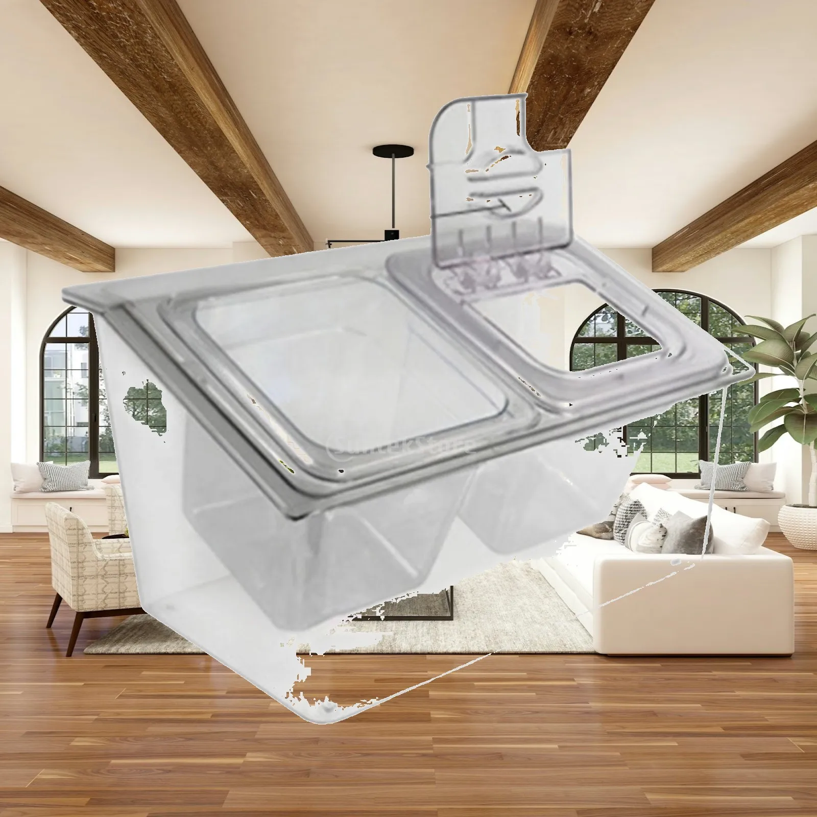 Ice Chilled Condiment Server Taco Party Garnish Fruit Clear Condiment Tray Ice Chilled Serving Tray Hotdog Cart, Entertaining