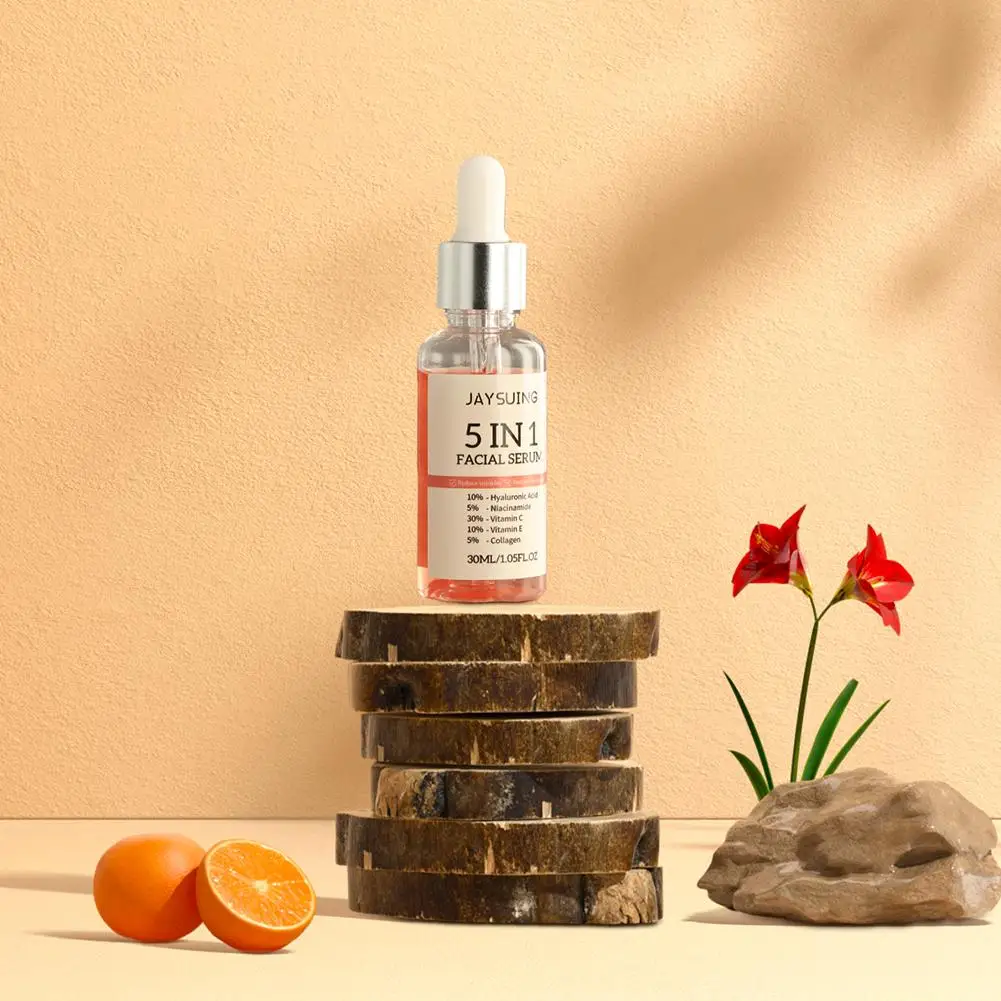 5-in-1-Gesichtsserum, 30 % Vitamin C, feuchtigkeitsspendend, aufhellend, Anti-Falten-Aging, Niacinamid, Hyaluronsäure, Gesichtsserum, Hautpflege, 30 ml – Detail 3