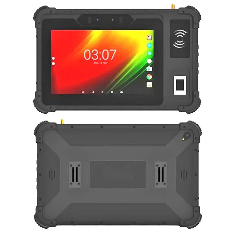 Cheapest android 11.0 rugged tablet pc 4gb ram 64gb rom with RJ45 RS232 port 2D Scanner NFC Fingerprint UHF RFID 8 inch computer
