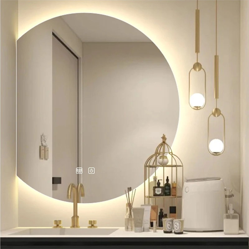 

Bathroom Mirror Wall Mount LED Adjustable BackLight Home Decorative Mirror With 3 Color Light Defogging For Makeup Vanity Mirror