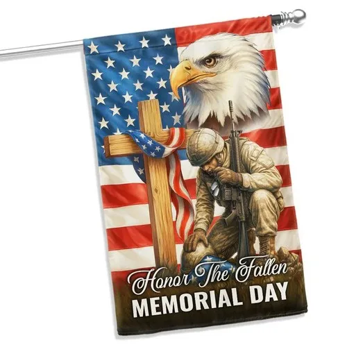 Memorial Day Honor The Fallen Kneeling American Soldier Flag Graden Flag XXH LLP LLX uui