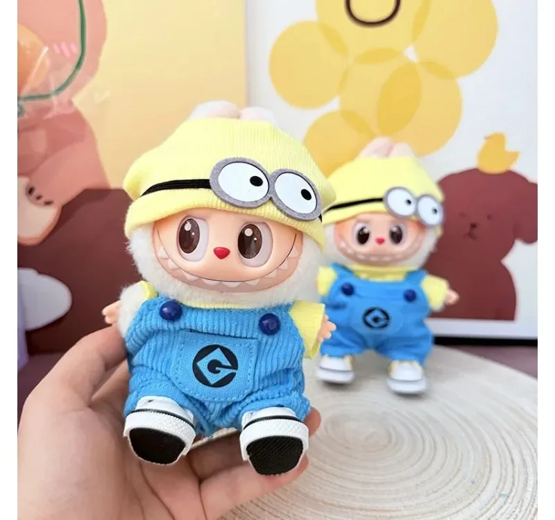 ラビュブ服ミニオンオーバーオールスーツかわいい接着剤15-17cm人形ニット帽子キャンバスシューズDIY服アクセサリーギフト