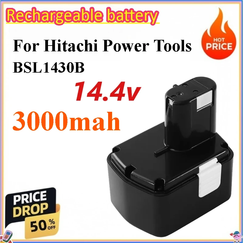 14.4V 3Ah for Hitachi Power Tool Accessories Battery for Electric Wrenches Drills BSL1430B Tool Battery