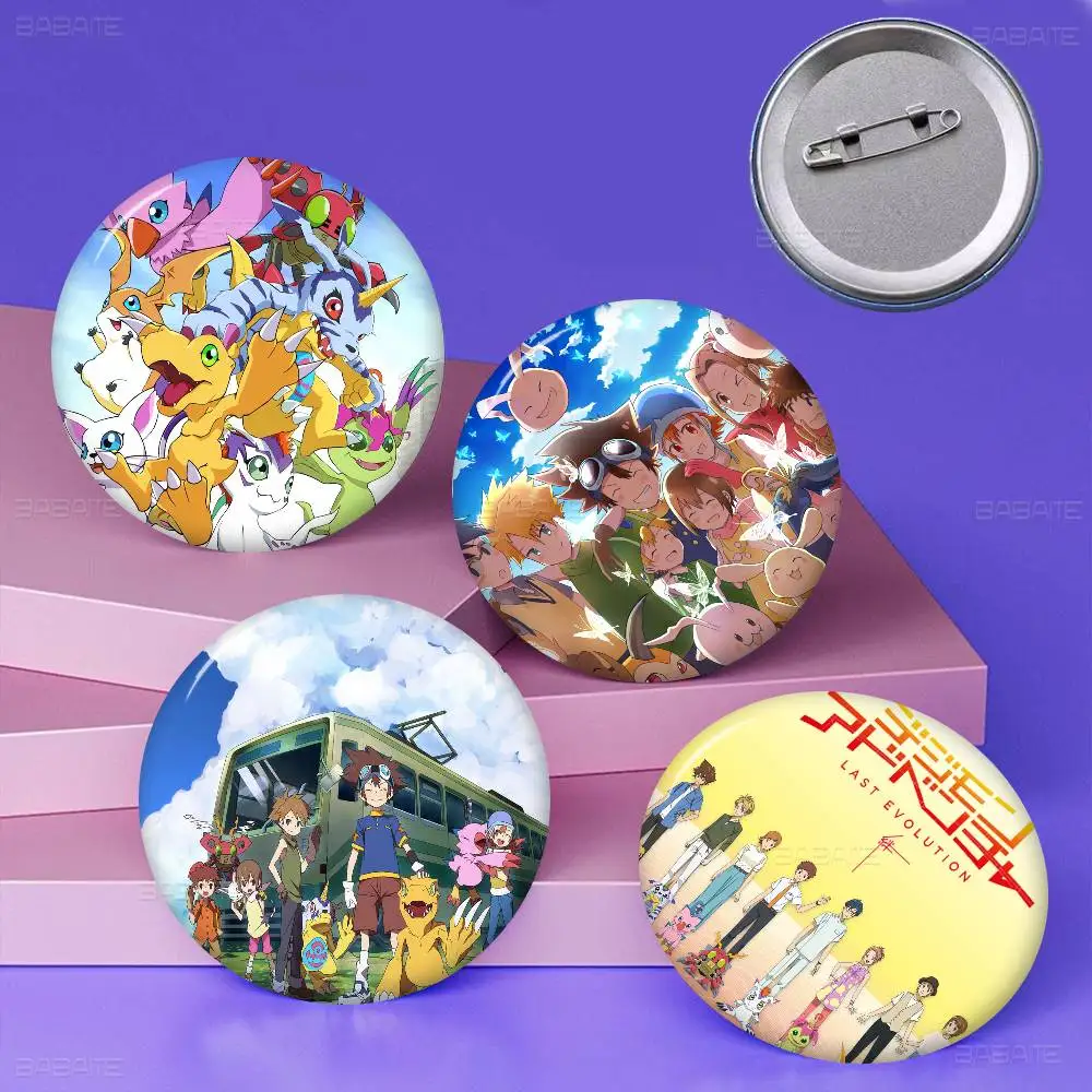 Anime Digimon New  Brooches Soft Button Pin Funny Silly Gnarpy on A Skateboard Meme Badge Gamer Collection Gifts