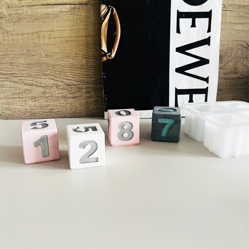 Number Cube Silicone Molds Cube Silicone Candle Molds for Epoxy Resin, Making Block Calendar, Game Dices, Candle Soap  drop ship