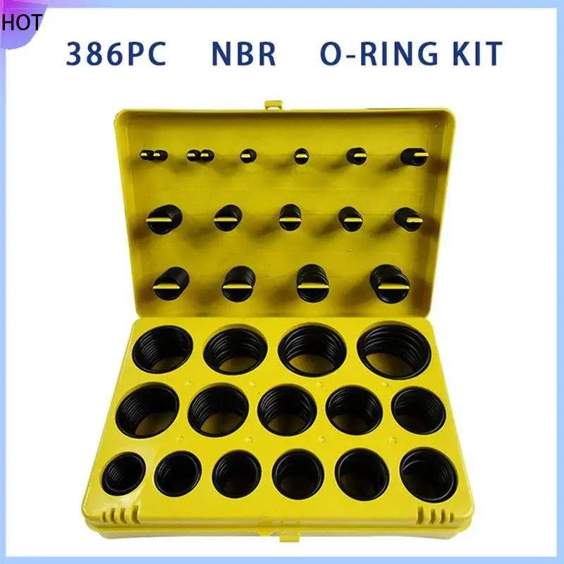 

B45C Multi-Functional Sealing Ring 30Size Nitrile O Ring Seal Washer Sealing NBR O-Ring Gasket Yellow Assortment Set Kit Box (38