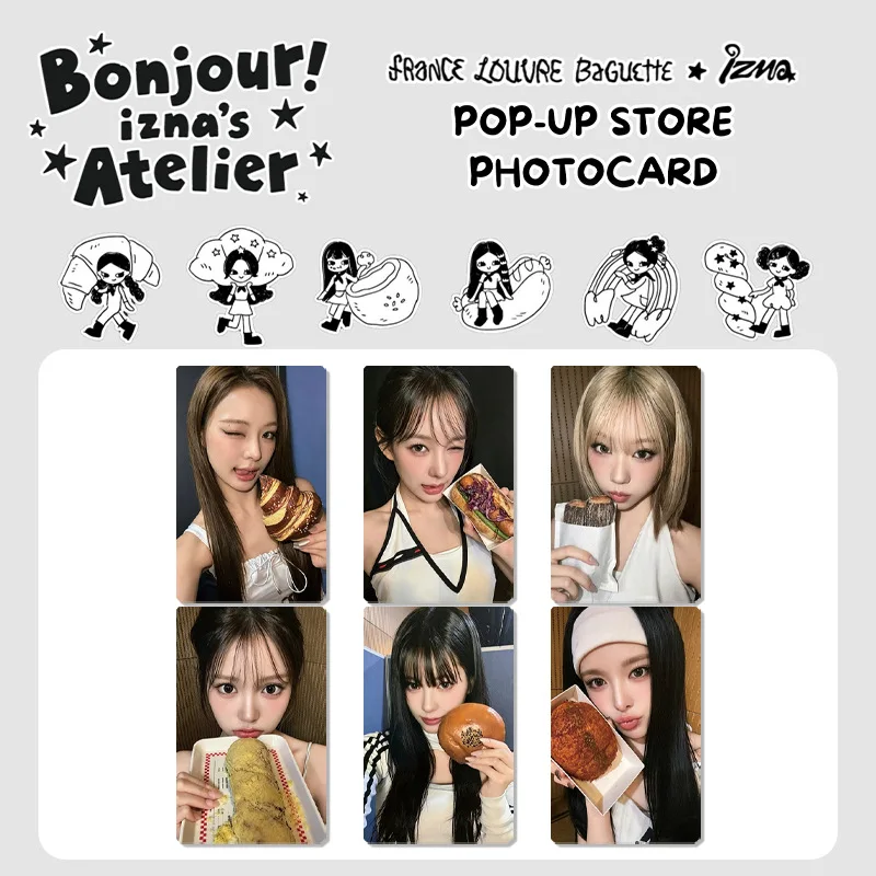 6Pcs/Set Idol IZNA New Series Lomo Cards Postcards Special Bonus Card MAI JEEMIN JIYOON KOKO SARANG JUNGEUN Fans Gift Collection