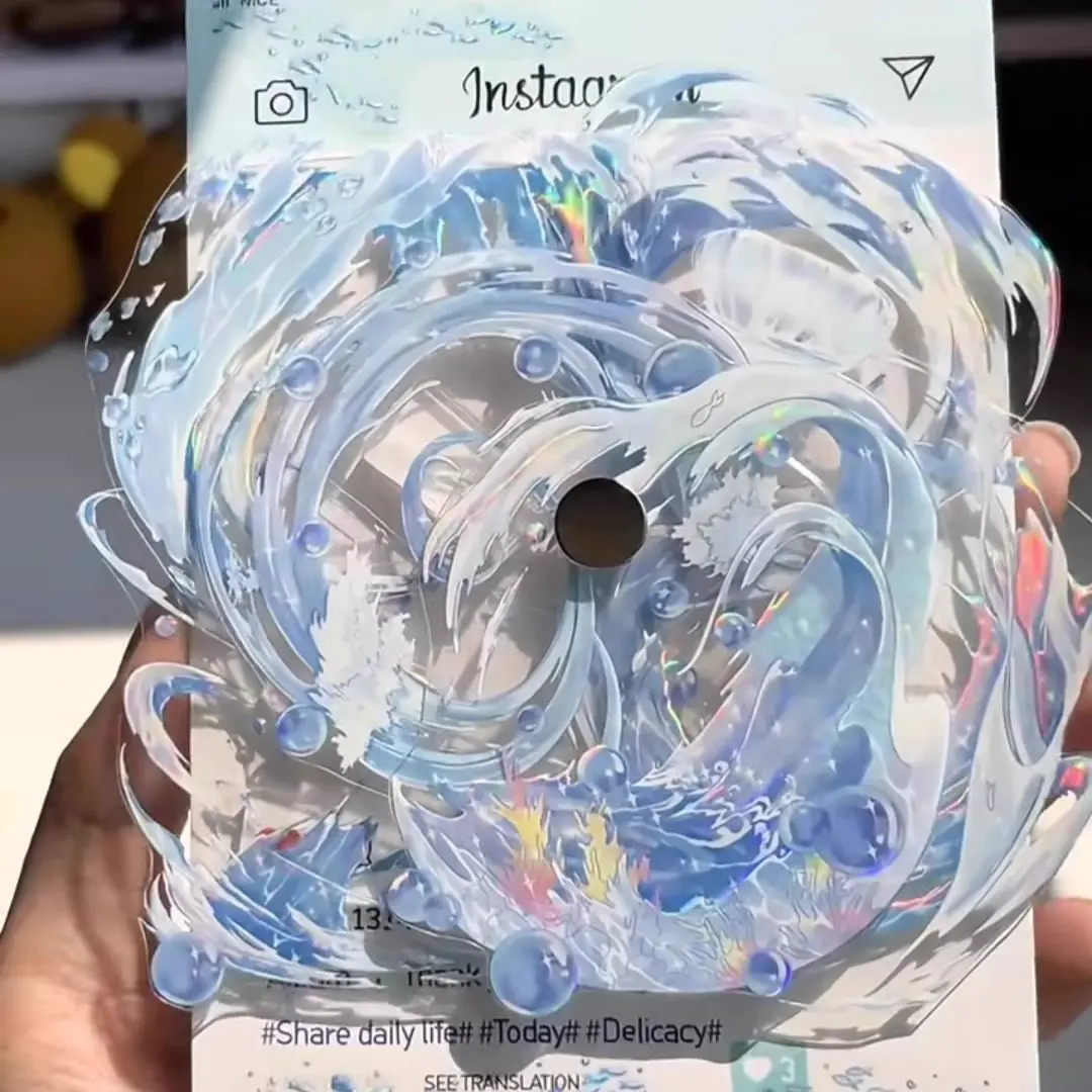 Small Design High Face Value 58Mm Ripple Magnetic Badge Holder Anime Two-Dimensional Acrylic Badge Collection and Storage