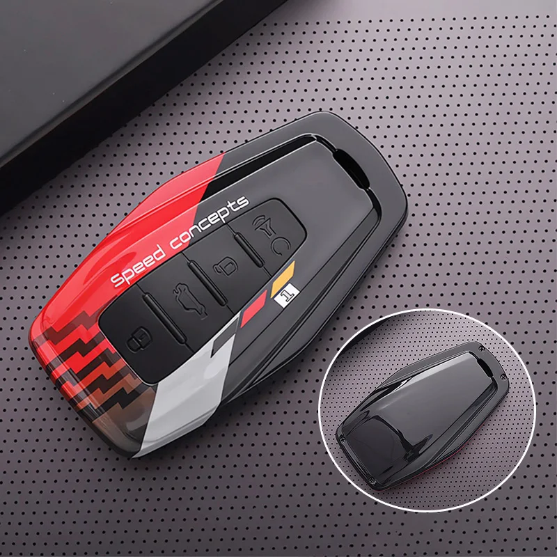 Fashion ABS Carbon Car Key Case Cover Holder Shell For Geely Coolray 4 Buttons Auto Styling Fob Accessories