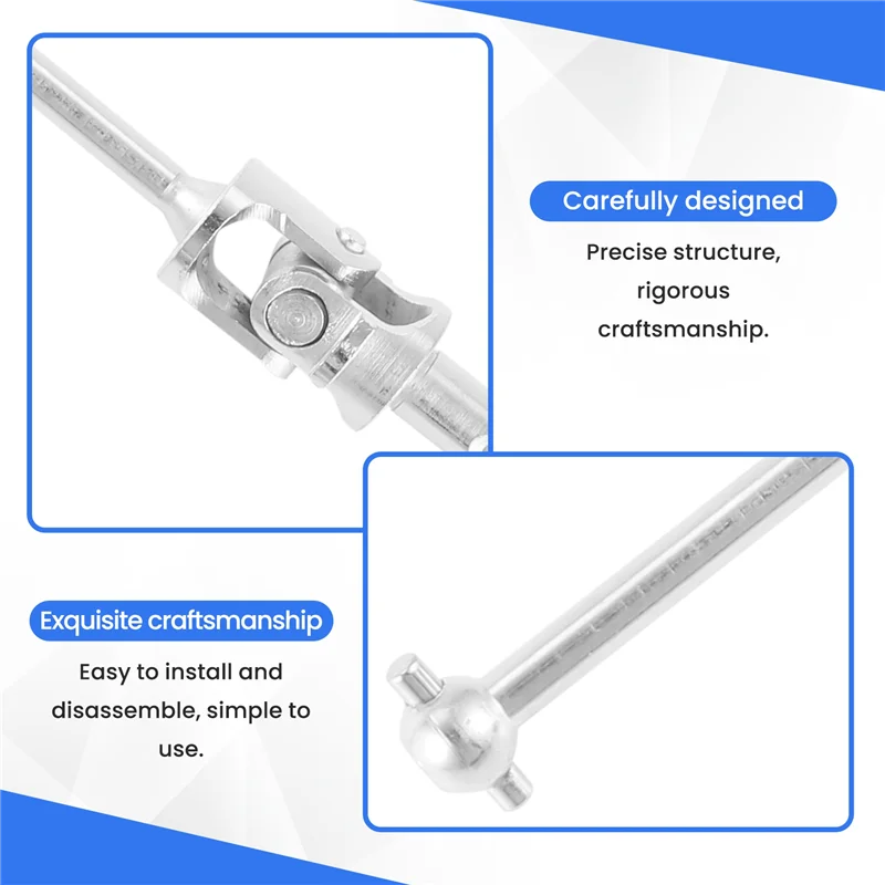 YSUN-pour HSP 1/10 pièces mise à niveau 122015 2 pièces arbre de Joint d'entraînement universel en aluminium pour HSP 94122/94101/94102 pièces de voiture RC