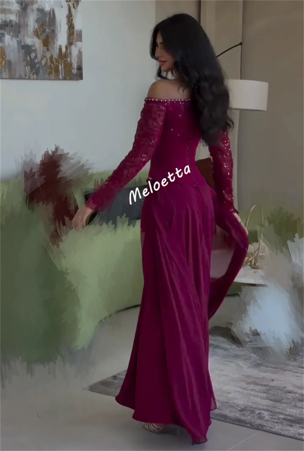 فستان سهرة مخصص لامع فساتين مناسبة مخصصة خارج الكتف فساتين البوق ميدي فستان رسمي أنيق للحفلات