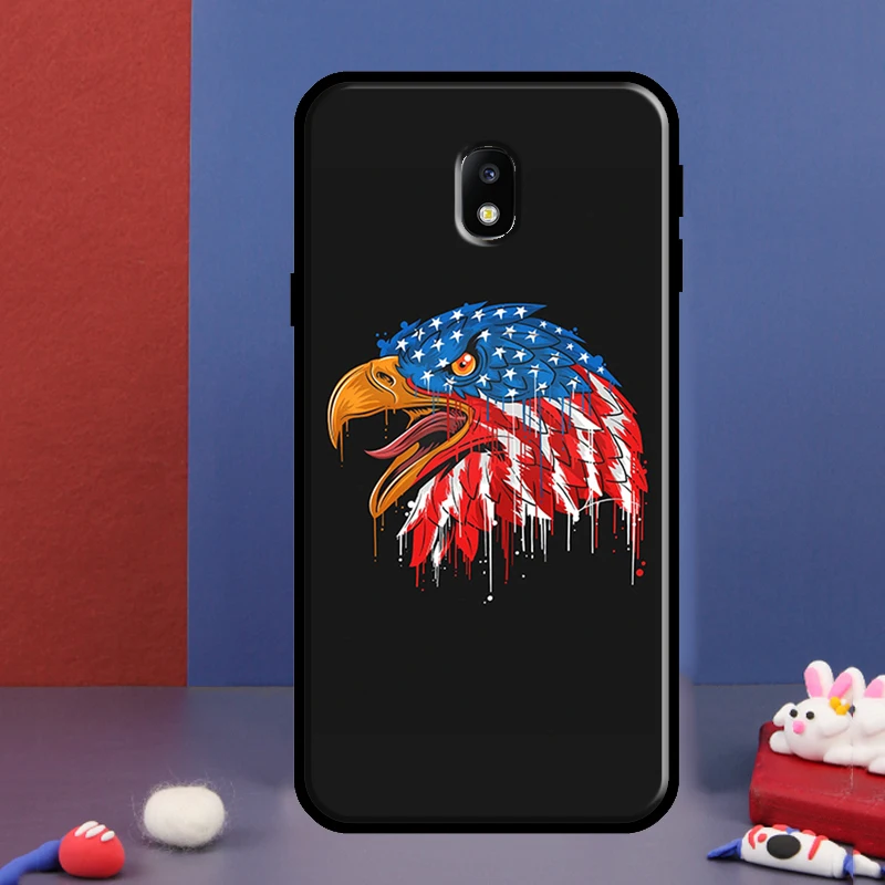 Amerykańska flaga USA Eagle przypadku dla Samsung Galaxy J3 J1 J5 J7 2016 A3 A5 2017 A7 A9 J8 J4 J6 A6 A8 Plus 2018 Coque