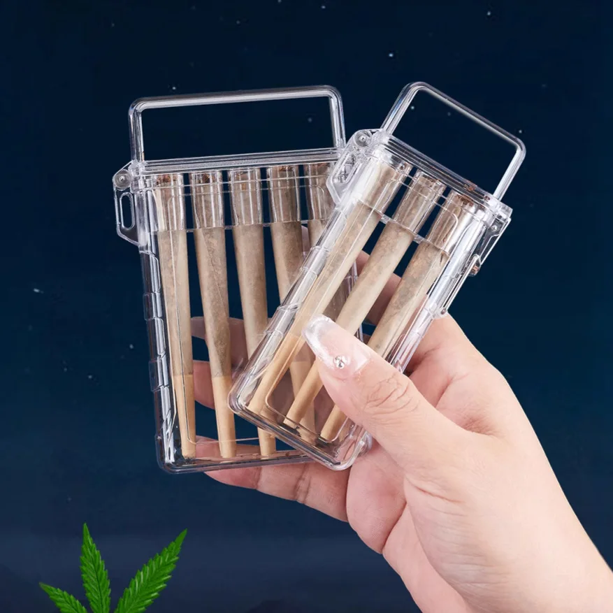 Transparent moisture-proof cigarette box seal thicken waterproof Portable cigarette holder 3/5 units capacity Smoking Tool