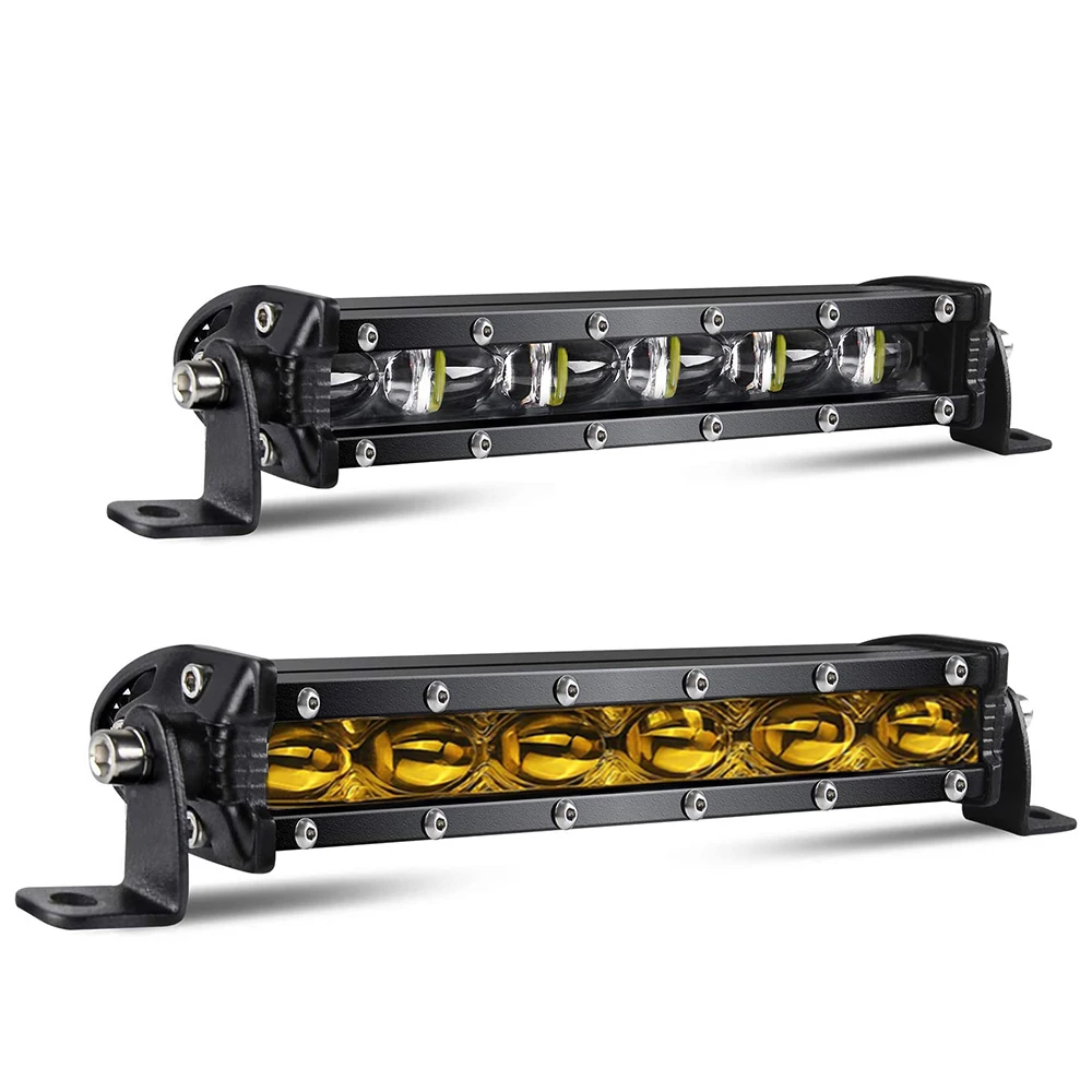 8D 8" 12V 24V Reflektor LED Listwa świetlna Offroad Slim Barra LED Światło robocze Pasek do ciężarówki Atv Samochodowe światła przeciwmgielne Akcesoria 4x4