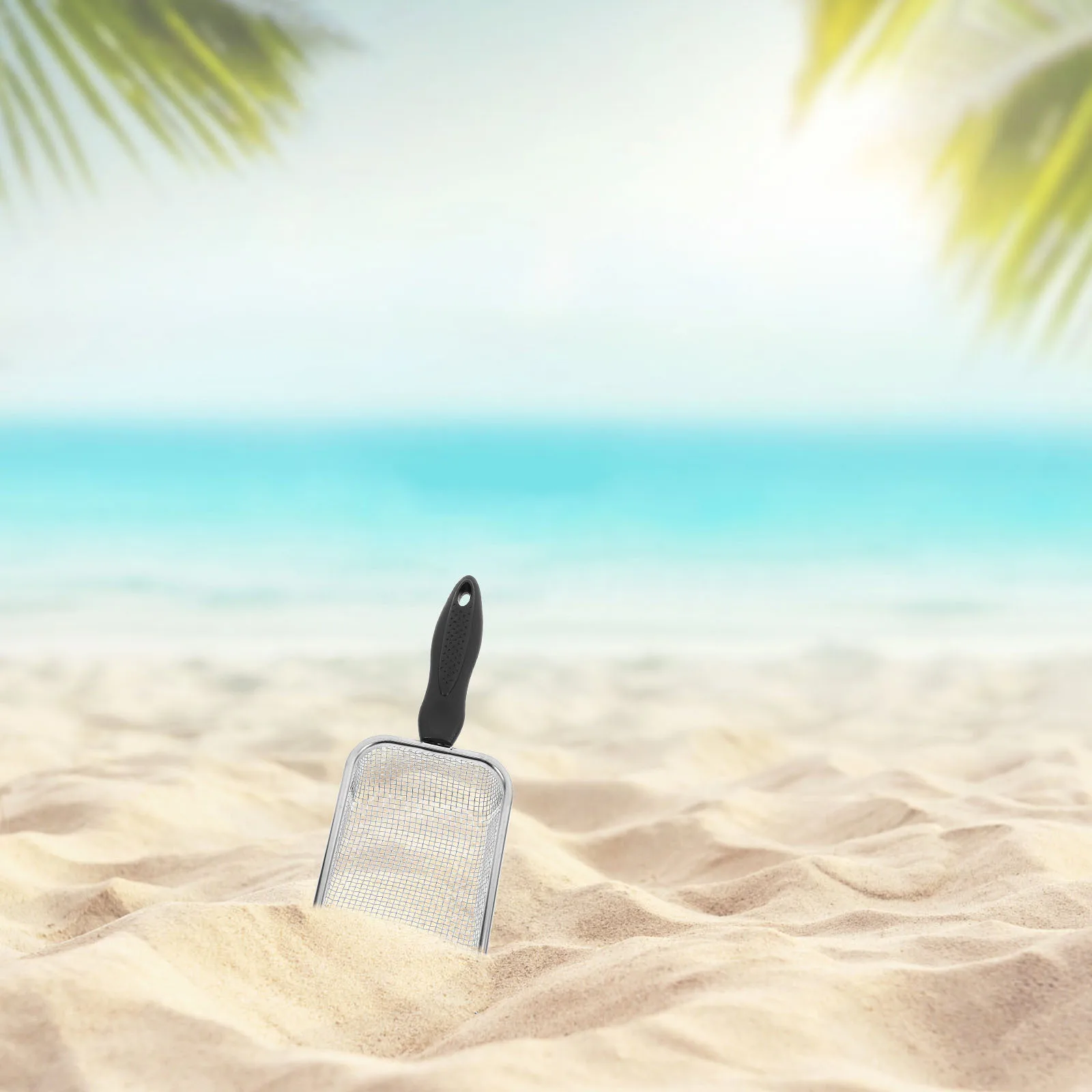 2 pezzi spiaggia rete pala filtro a sabbia strumento portatile setaccio a sabbia in acciaio inossidabile per la ricerca di conchiglie pulizia della lettiera per animali domestici